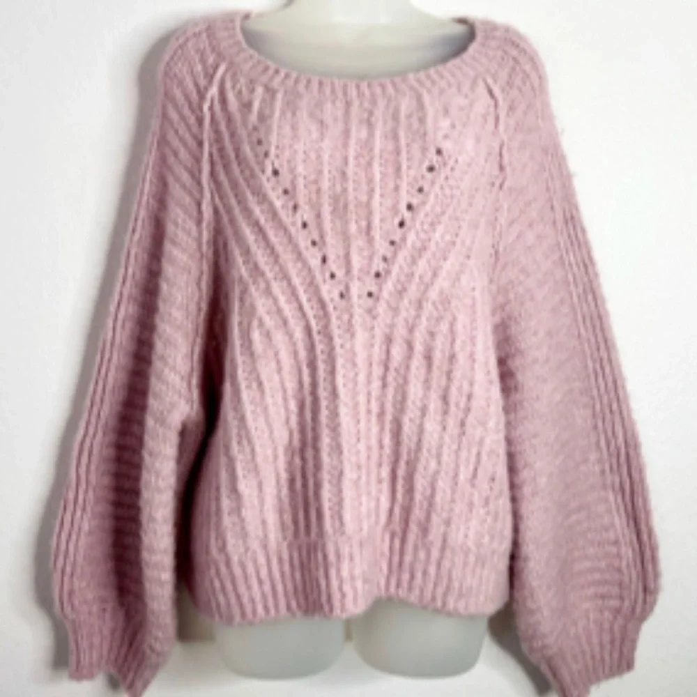 FREE PEOPLE Women's Moonlit Orchid Carter Oversized Pullover Large NWT